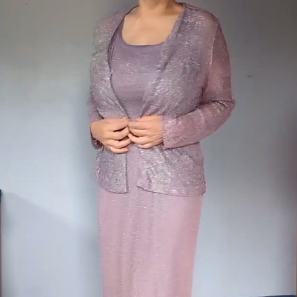 Sparkling, Lavender Chantilly Lace Evening Ensemble, Size 14